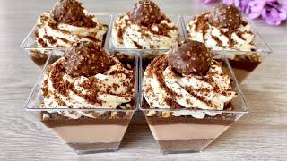 Ferrero Rocher Dessert Cups. No bake delicious dessert. Easy and Yummy!