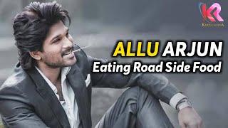 Allu Arjun Caught By Cameras While Eating Outside Food | Karun Media #Alluarjun #Megafamily #pspk