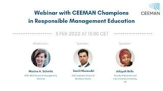 Webinar with CEEMAN Champions in Responsible Management Education