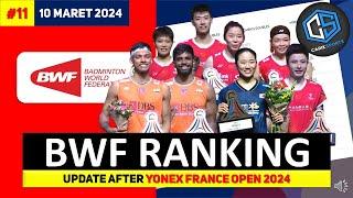Ranking BWF Terbaru 2024 After Yonex France Open 2024 : Ranking Chico Melesat! #rangkingbwf
