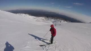 Skiing Turoa NZ. Triangle Black Diamond Run