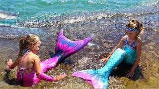 Девочки РУСАЛКИ распаковка хвостов и ПРЕВРАЩЕНИЕ В РУСАЛКУ Real little Mermaid