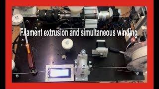 DIY Mini Extruder first Filament extruision and simultaneous winding