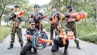 LTT Game Nerf War : Warriors SEAL X  Nerf Guns Fight Crime Mr Close Gold Necklace Cowboy Super Guns