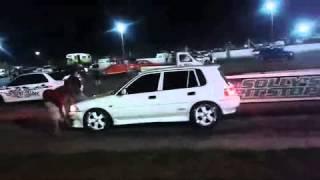 Toyota Rsi vs Lancer evo Ghost rider at the rock raceway