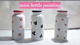 Mini Bottle Art| Cute Bottle Painting| bottle art|cute painting|#art #craft #craftyhacks #painting