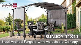 Sunjoy 11 x 11 DIY Metal Pergola with Adjustable Canopy | Backyard Privacy Ideas