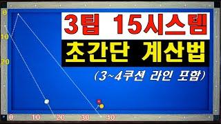 3팁 15시스템 / 간단하게 3팁 15만 외워서 치는 시스템 설명과 3~4쿠션 라인 배우기 / 3뱅크, 앞돌리기, 비껴치기 적용 방법 / 양빵당구 양샘 레슨