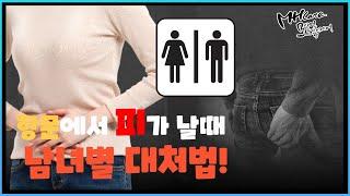 소변을 보는데 피가 나요 치질인지 뭔지 모르겠어요