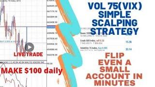 Best VIX volatility 75 index scalping strategy to make at least 100$ daily (#exposed!)