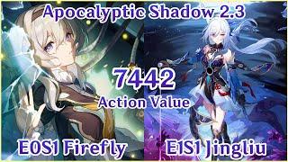 【HSR】Apocalyptic Shadow 2.3 - E0S1 Firefly x E1S1 Jingliu | Full Star Clear Showcase | 7442 AV