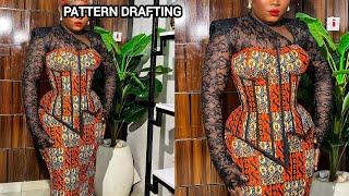 LET US DRAFT : Asymmetrical Design CORSET BLOUSE With Shoulder Pad Pattern