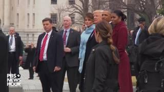 WATCH: The Obamas and Bidens depart U.S. Capitol