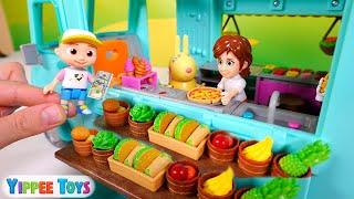 Miss Rabbit Opens a Lil Woodzeez Food Truck | Educational Toy Video for Kids