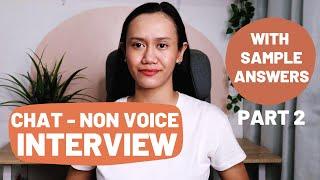 CHAT SUPPORT, EMAIL, NON VOICE CUSTOMER SUPPORT INTERVIEW QUESTIONS with SAMPLE Answers - PART 2