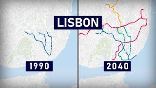 Evolution of the Lisbon Metro 1959-2040 (geographic map)