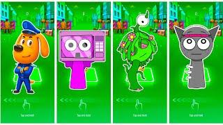 Tiles Hop: Pinki vs Sprunki vs Vineria Sprunki vs Mr. Tree vs Black  ! Who Will Win?