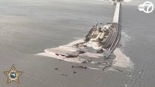 Aerial view of devastation in Lee County, Florida