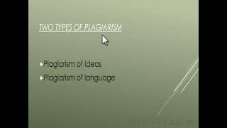 Plagiarism; Effective Note-Taking