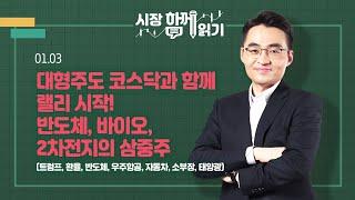 [시장함께읽기] 1월 3일, 대형주도 코스닥과 함께 랠리 시작! 반도체, 바이오, 2차전지의 삼중주(트럼프, 환율, 반도체, 우주항공, 자동차, 소부장, 태양광)