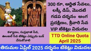 TTD Release April 2025 Online Tickets Of Darshan, Accommodation, Seva Service | TTD