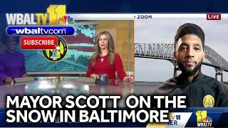 Mayor Brandon Scott provides an update on the snow in Baltimore