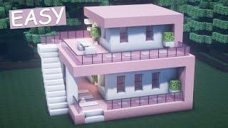 minecraft : Building a gorgeous pink house in Minecraft, with two floors! GamePlay