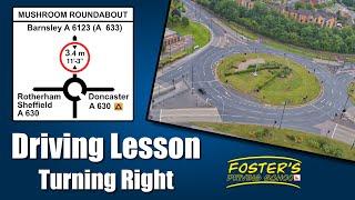 How to turn right at roundabouts, Mushroom Roundabout, Rotherham, (Herringthorpe Valley Road) 4K