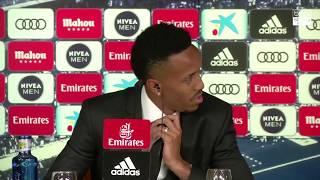 Eder Militao Gets Dizzy During his Real Madrid Presentation