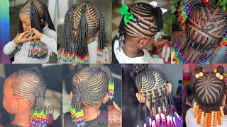 2024 GORGEOUS CORNROW BRAIDS STYLES WITH BEADS FOR KID'S 