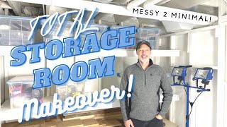 Storage Room Makeover: Declutter, Organize, Build Shelves, Paint