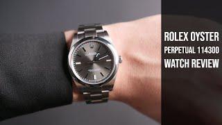 Rolex Oyster Perpetual 114300 Dark Rhodium Index Dial Watch Review | Bob's Watches