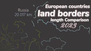 European countries land borders length Comparison 2023