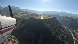 Approach and landing into Telluride in a Cessna 182