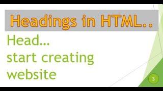 Headings in Html || Head  || HTML for Beginners | A2M TV | New 2021