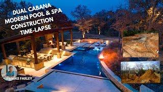 Dual Cabana Modern Pool & Spa Construction Time-Lapse by Mike Farley