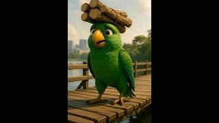 The parrot cuts wood from the tree and sell them in the market every day  #ai #shorts #parrot
