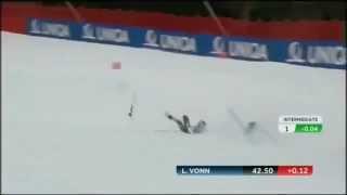 Lindsey Vonn Crash Full Run Ski World Championships Austria 2013 [HD]