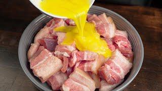Đổ trứng sống trực tiếp vào thịt heo, kết quả vô cùng bất ngờ | Pour egg into pork recipe