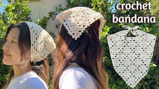 Crochet Bandana Tutorial | Diamond Lace Crochet Bandana