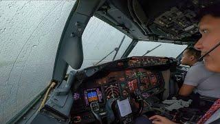 PILOTING BOEING 737-800 THROUGH THE WORST WEATHER EVER // THUNDERSTORM RAIN ‼️