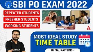 SBI PO 2022: Most Ideal Time Table for Repeater, Fresher & Working Students by Saurav Singh