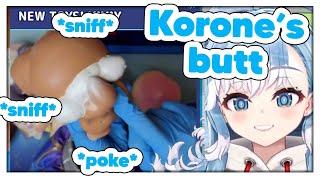 Kobo shows how her butt is squeezed by Korone and take revenge with dog squishy
