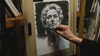 Charcoal Portrait Drawing – A Mindful, Expressive Approach