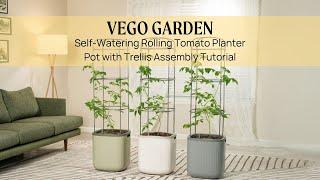 Self-Watering Rolling Tomato Planter Pot with Trellis Assembly Tutorial | Vego Garden