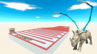 Escape From Rhinoceros - Last Survivor - Zigzag Course | Animal Revolt Battle Simulator