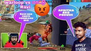 warloop squad vs மாட்டு Ravi squad/ warloop vs Mattu Ravi/ Br Rank push free fire funny videos