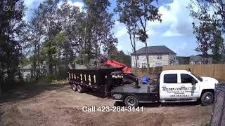 Tree Removal excavation grading and seeding back yard