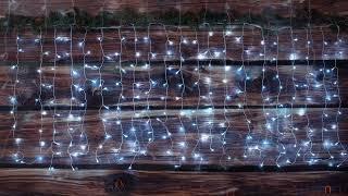 DL Combo stackable outdoor Christmas light curtain, cold white, 210 LEDs, without power adapter