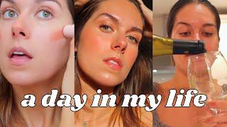 DAY IN THE LIFE VLOG // morning skincare, makeup packing + tipsy cooking | Rudi Berry